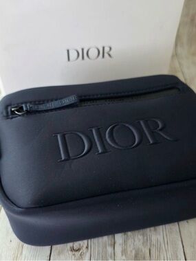 Dior Navy Embossed Travel Pouch
